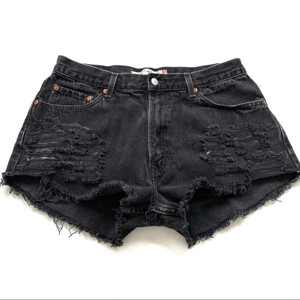 LEVI’S Waist 35-36 vintage Cutoffs/ Hand—Distressed/ 181RE